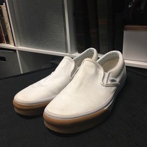 White slip on vans